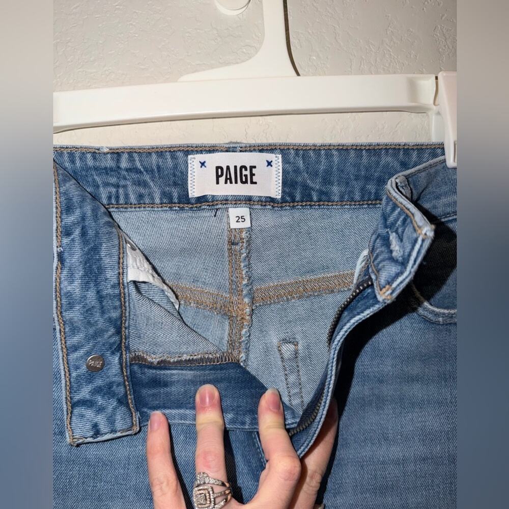 Paige Stella Straight Leg Jeans Azra Destructed Ultra High Rise 31 Inseam 25 - Picture 3 of 7